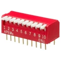 APEM Rotary Coded DIP Switch Piano Actuator Model DPL10V, 10 Way, 25mA 24Vdc Switching, China