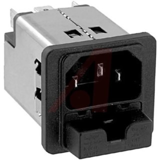 Schurter C14 Straight Snap-in IEC Connector 250V 6A Female Fuse Size 5 x 20 mm 5220.0643.1
