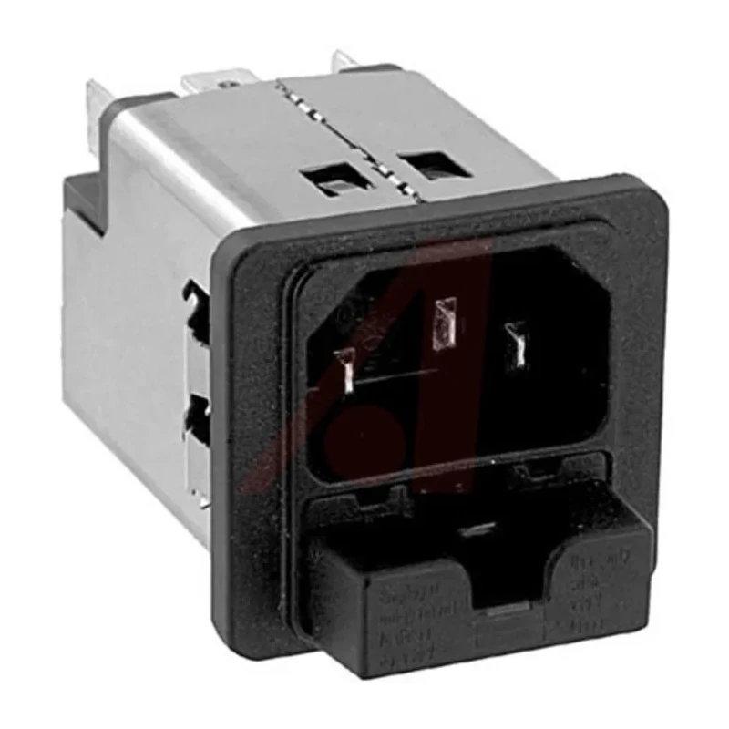 Schurter C14 Straight Snap-in IEC Connector 250V 6A Female Fuse Size 5 x 20 mm 5220.0643.1