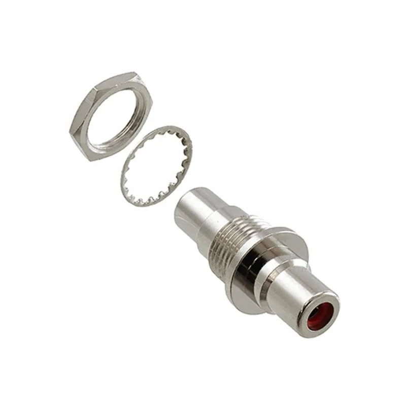 Switchcraft Red Straight Panel RCA Socket, Nickel BPJJ02X