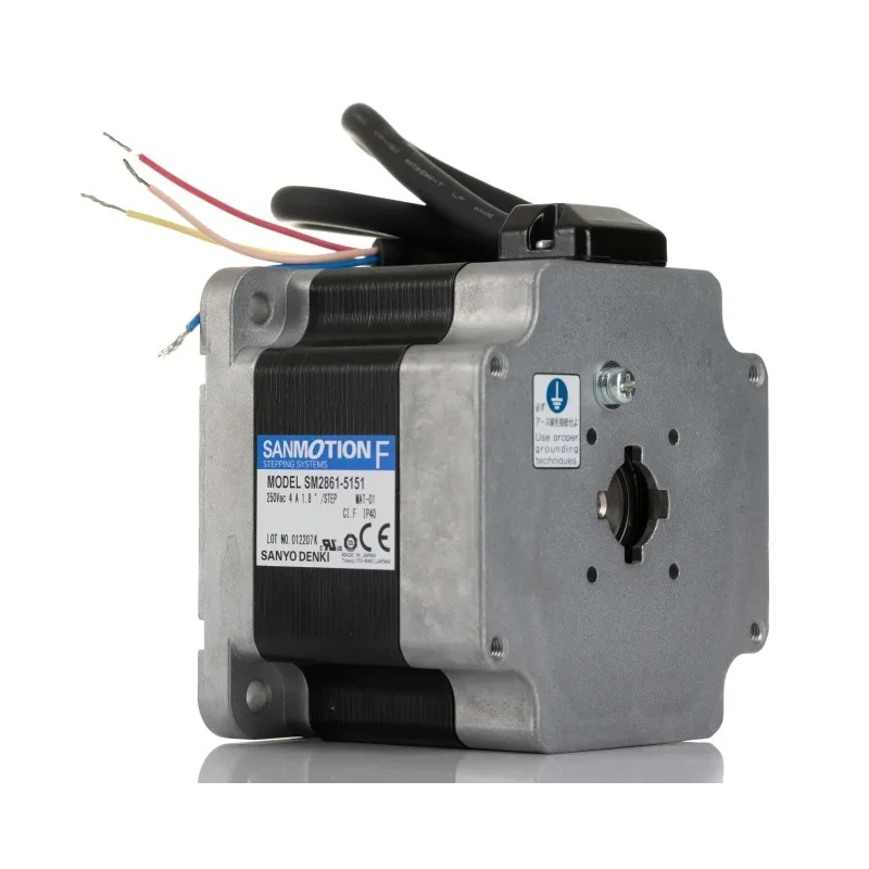 Sanyo Denki Series Stepper Motor 100V, 3.3Nm Holding Torque, 1.8° Step Angle, 85.5 x 85.5 mm Frame, 14mm Shaft SM2861