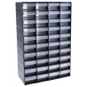 RS PRO Plastic Drawer Unit Storage Cabinet 40 Drawers Black 420mm x 270mm x 130mm 877-6812