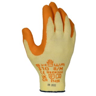 RS PRO Disposable Yellow Polyester Cotton Fibre Work Gloves Latex Coating Size 8 SHO310Y