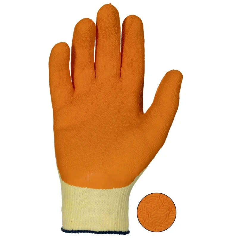 RS PRO Disposable Yellow Polyester Cotton Fibre Work Gloves Latex Coating Size 8 SHO310Y