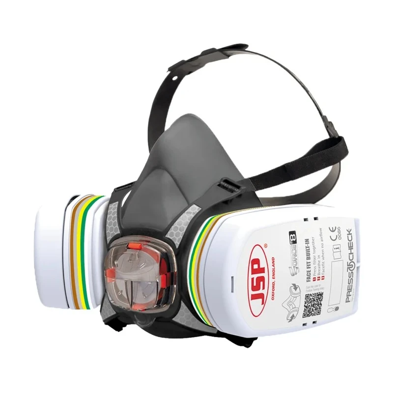 JSP PressToCheck Series Half Mask Replacement Filter Included Mask Respirator, Size M Hypoallergenic BHT0C3-0L5-N00