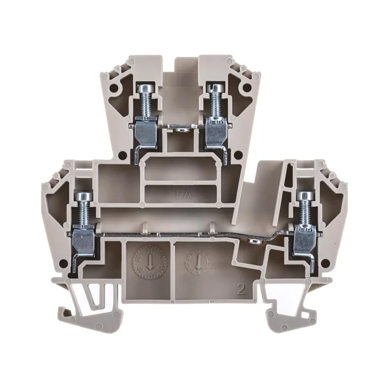 RS PRO Double Level Terminal Block Beige, 4mm² Cable, 2-Level, Screw Termination, 32A, 800V 878-7483