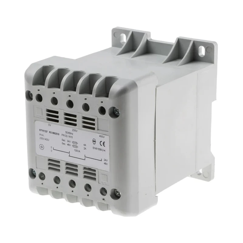 RS PRO 100 VA DIN Rail Transformer with 400 V AC Primary, 115 V AC, 12 V, 24 V Secondary Outputs, IP21 Protection 880-2510