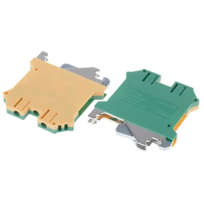 RS PRO 2-Way DIN Rail Earth Block, 0.2mm² to 2.5mm² Cable Size, 12AWG and 26AWG Wire, Screw Termination, Polyamide 878-7562