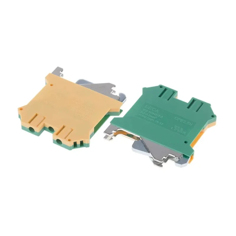RS PRO 2-Way DIN Rail Earth Block, 0.2mm² to 2.5mm² Cable Size, 12AWG and 26AWG Wire, Screw Termination, Polyamide 878-7562