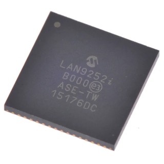 Microchip 64-Pin QFN Ethernet Controller 3.3 V 100 Mbps Host Bus Full Duplex/Half Duplex LAN9252I/ML