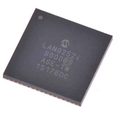 Microchip 64-Pin QFN Ethernet Controller 3.3 V 100 Mbps Host Bus Full Duplex/Half Duplex LAN9252I/ML