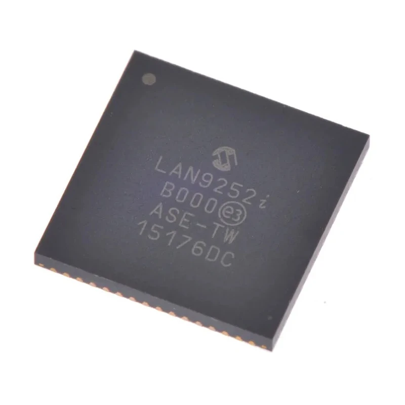 Microchip 64-Pin QFN Ethernet Controller 3.3 V 100 Mbps Host Bus Full Duplex/Half Duplex LAN9252I/ML
