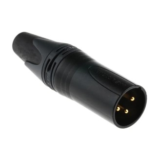 Amphenol Industrial Cable XLR Connector Straight 50V 16A Male 3 Contacts Gold over Nickel Plating NC3MXX-B