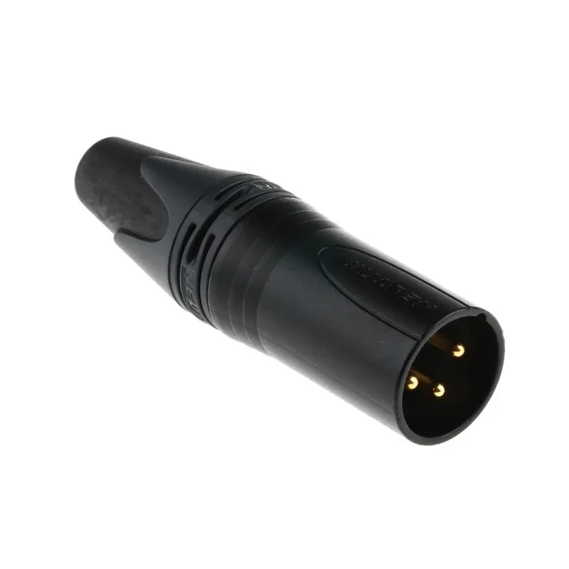 Amphenol Industrial Cable XLR Connector Straight 50V 16A Male 3 Contacts Gold over Nickel Plating NC3MXX-B