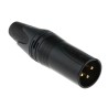 Amphenol Industrial Cable XLR Connector Straight 50V 16A Male 3 Contacts Gold over Nickel Plating NC3MXX-B