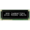 Midas MC21609A12W-VNMLW Alphanumeric LED LCD Monochrome Display White on Black 2 x 16 MC21609A12W-VNMLW