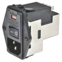 TE Connectivity IEC Filter Power Line Flange Mount Male 2 Pole 2 Fuse 10A 120V AC 250V AC 6609929-4
