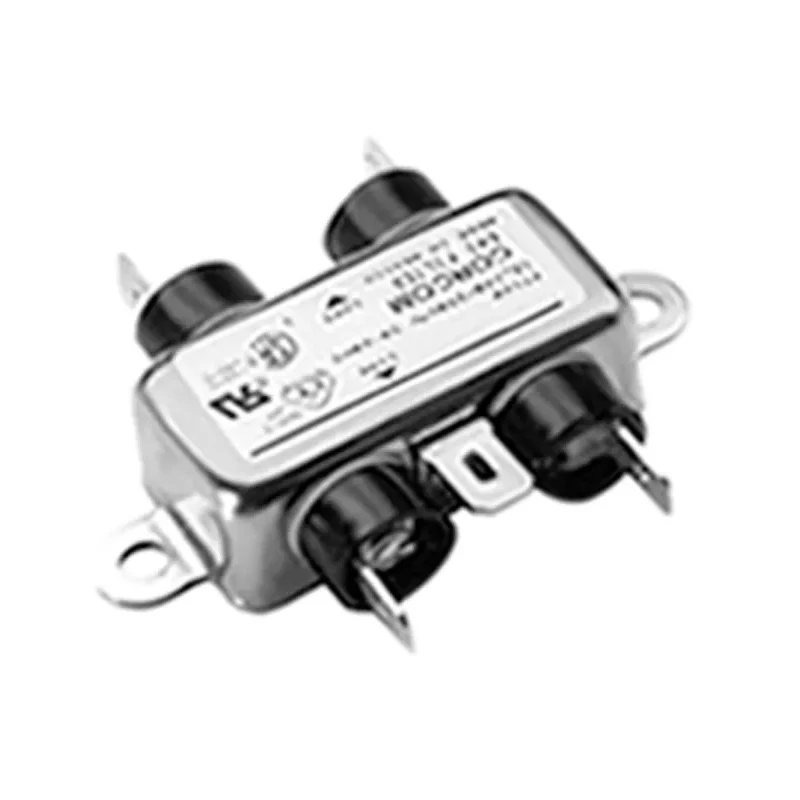 TE Connectivity Corcom B 5A 250V AC 50Hz 60Hz Flange RFI Filter Fast-On 1 Phase 6609020-7
