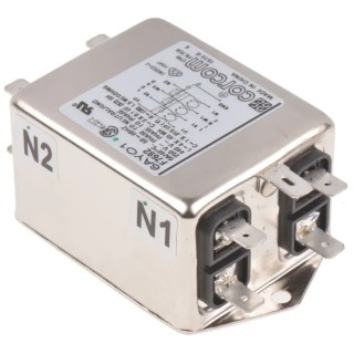 TE Connectivity Corcom AYO 3-Phase Flange RFI Filter 6A 250V AC 50Hz 60Hz 6609066-2
