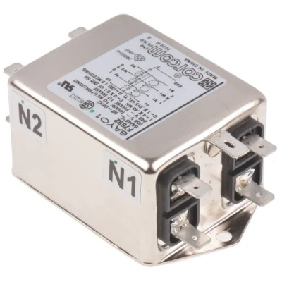 TE Connectivity Corcom AYO 3-Phase Flange RFI Filter 6A 250V AC 50Hz 60Hz 6609066-2