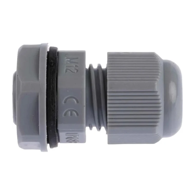 HellermannTyton NGM Series Grey Polyamide 66 Cable Gland M12 Thread 3 mm-6.5 mm IP68 NGM12-DGY