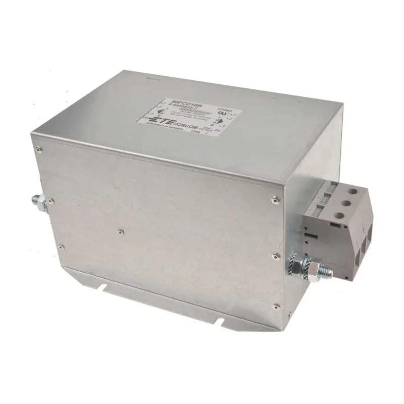 TE Connectivity Corcom FCD Series Flange Power Line Filter 3 Phase 80A 480V AC 50Hz/60Hz 6609070-7
