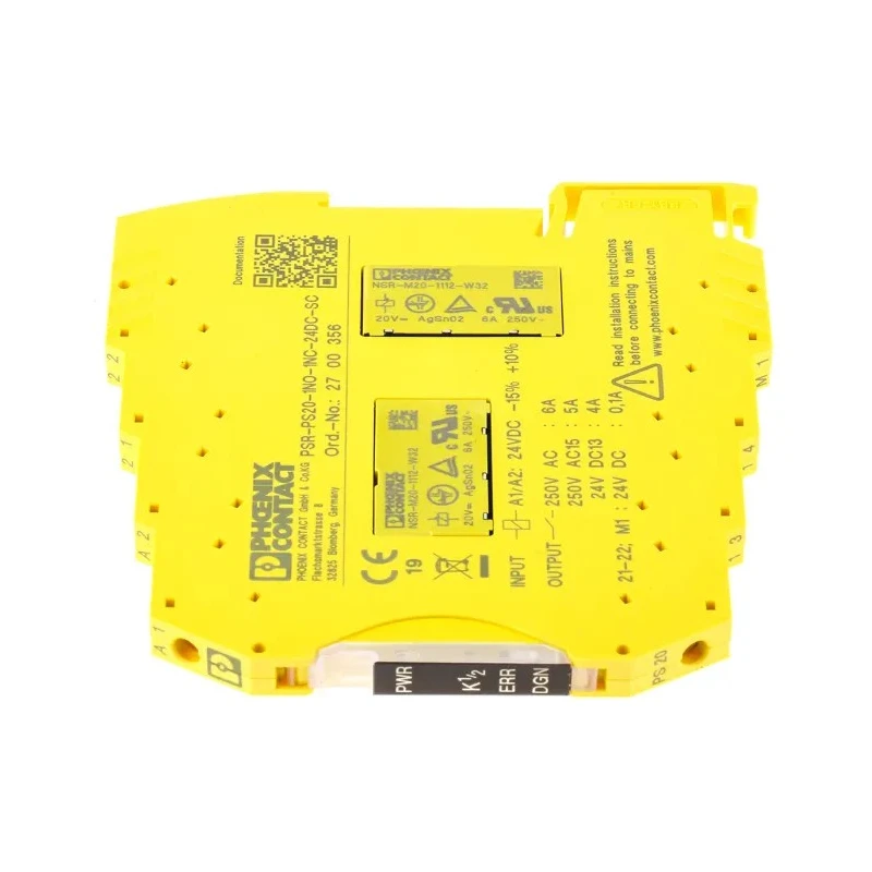 Phoenix Contact Safety Coupling Relay PSR-, 24V DC Coil Voltage, DIN Rail Mount, 6.8mm Width PS20-1NO-1NC-24DC-SC