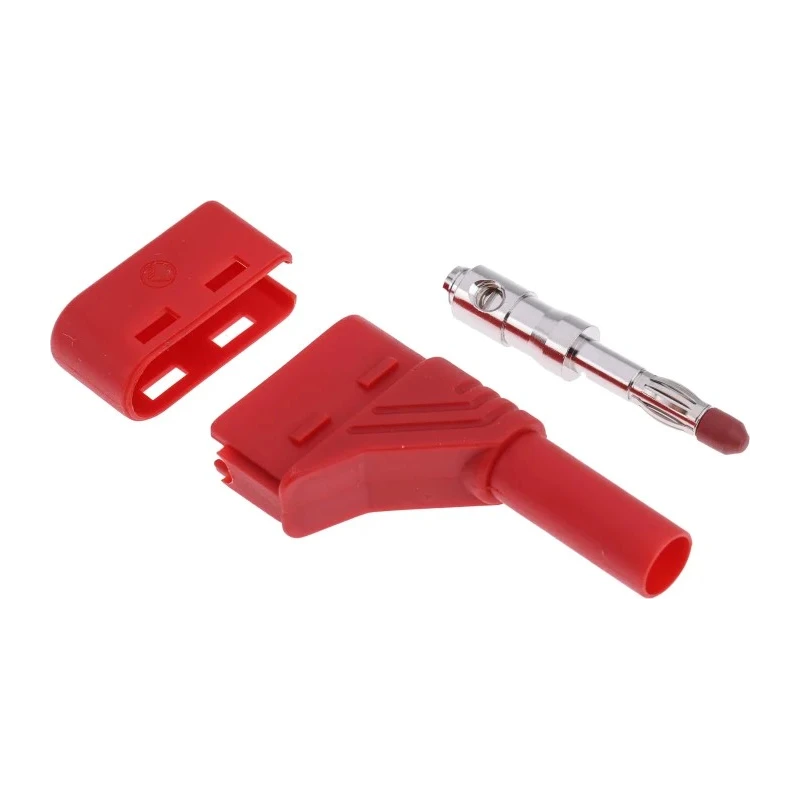 Hirschmann Test & Measurement Red Male Banana Plug 4 mm Connector Screw Termination 1000V AC/DC 24A Nickel 934098101