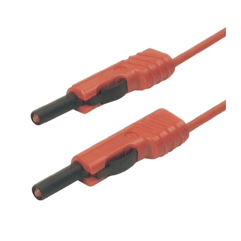 Hirschmann Test & Measurement Connector Test Lead 16A, 30 V AC, 60 V DC, Red, 250 mm Lead Length 973644101
