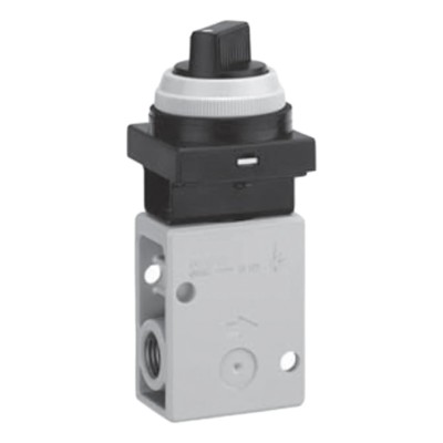 SMC Twist Selector 2 Position Mechanical Valve VM200 Series Rc NPT R 1/4 Zinc Die Cast Alloy Body 1088 L/min 1 VM230-02-34RA
