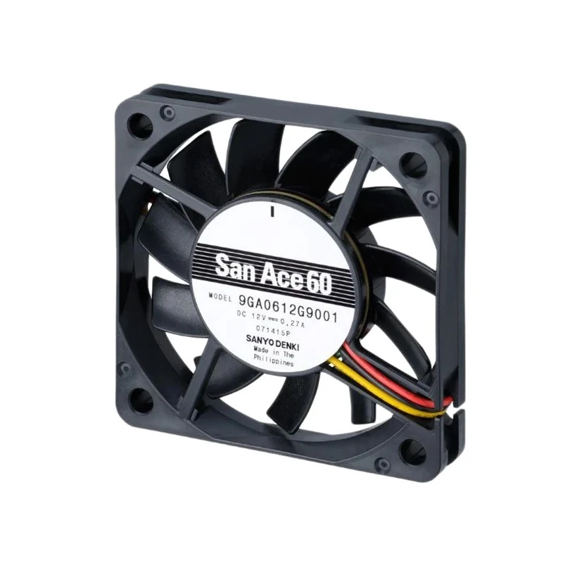 Sanyo Denki San Ace 9GA Series Axial Fan 12V DC 3.24W 6200 RPM 37 m³/h 60 mm 10 mm 9GA0612G9001