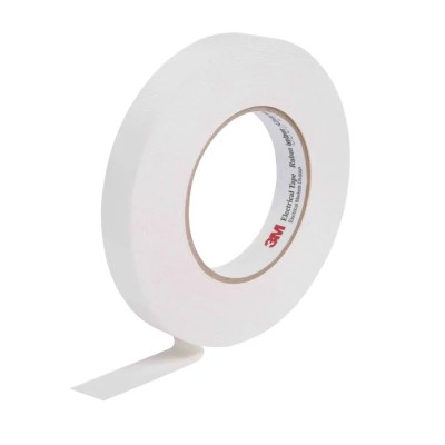 3M Cloth Tape White Glass Finish 25mm Width 55m Length Rubber Adhesive 150°C Maximum Operating Temperature T2725