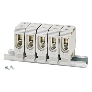 HENSEL Non-Fused Terminal Block 5-Way, 16-35 mm² Wire Size, 125A Screw Termination, DIN Rail Mount DKKS35