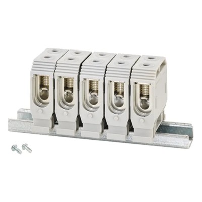 HENSEL Non-Fused Terminal Block 5-Way, 16-35 mm² Wire Size, 125A Screw Termination, DIN Rail Mount DKKS35