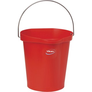 Vikan 12L Stainless Steel Polypropylene Red Bucket with Handle 56864