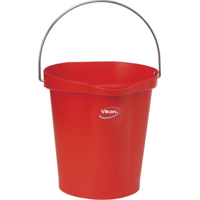 Vikan 12L Stainless Steel Polypropylene Red Bucket with Handle 56864