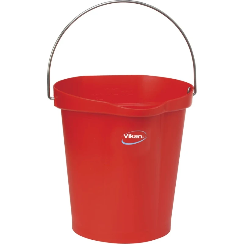 Vikan 12L Stainless Steel Polypropylene Red Bucket with Handle 56864