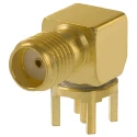 Cinch SMA Series Coaxial Connector PCB Female SMA, 50 Ω, Right Angle Body Solder 142-0701-301