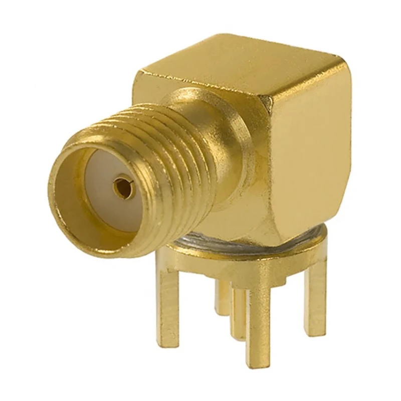 Cinch SMA Series Coaxial Connector PCB Female SMA, 50 Ω, Right Angle Body Solder 142-0701-301