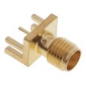Cinch SMA Series Coaxial Connector Edge Female SMA 50 Ω Straight Body Solder 142-0701-801
