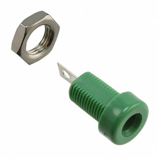 Cinch Green Female Banana Socket 4 mm Connector, Solder Termination, 3.5 kV, 15 A, Tin Plating 108-0904-001