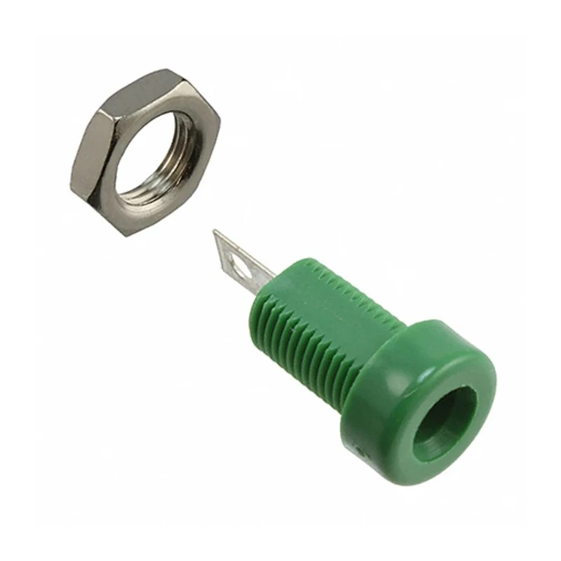 Cinch Green Female Banana Socket 4 mm Connector, Solder Termination, 3.5 kV, 15 A, Tin Plating 108-0904-001