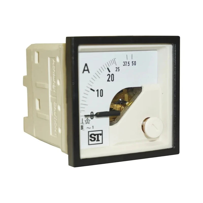 Sifam Tinsley DE Analogue Panel Ammeter 100 A AC, 0.5 % Moving Iron EQ44-I1622N1CAW0ST