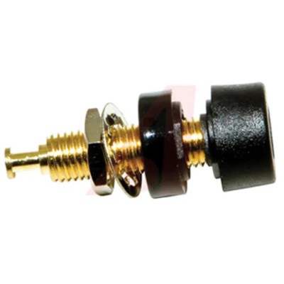 Mueller Electric Black Female Banana Socket 4 mm Connector, Solder Termination, 2000V dc, 15A, Gold Plating BU-P2854-0