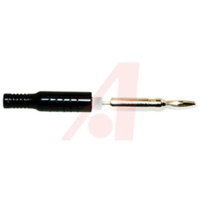 Mueller Electric Black Male Banana Plug, 4 mm Connector, 1500V DC, 15A, Nickel Plating BU-P5169-0