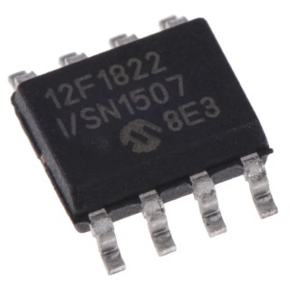 Microchip 8 bit PIC Microcontroller 32 MHz, 256B Flash, 128bit RAM, 8-Pin SOIC PIC12F1822-I/SN