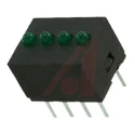 Dialight Green Top PCB LED Indicator 2 mm (T-3/4), 4 LEDs 2.1 V Single Colour 555-5303F