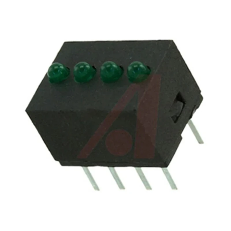 Dialight Green Top PCB LED Indicator 2 mm (T-3/4), 4 LEDs 2.1 V Single Colour 555-5303F