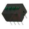 Dialight Green Top PCB LED Indicator 2 mm (T-3/4), 4 LEDs 2.1 V Single Colour 555-5303F