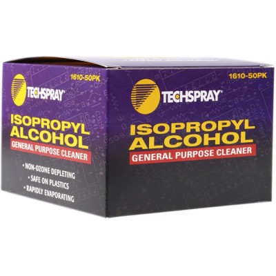 Techspray Wet Isopropanol Wipes 98 x 180 mm Box of 50 Pack 1610-50PK